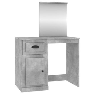 vidaXL Tocador Espejo Madera Contrachapada Gris Hormig&oacute;n 90x50x132,5cm Vidaxl