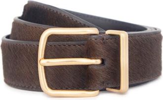 Vince Genuine Calf Hair Belt in Cacao Brown at Nordstrom, Size X-Large