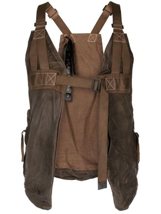 Boris Bidian Saberi Gilet con fibbia regolabile - Marrone