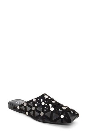 Ash Bone Studded Cutout Slide Sandal in Black at Nordstrom, Size 6Us