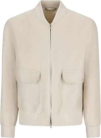 Lardini Bomber con zip e tasca con patta - Toni neutri