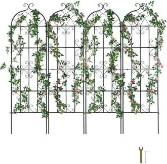 OEM Enrejado De Metal Para Plantas Trepadoras 51 X 180 Cm Soporte Para Rosas Trepadoras 4 Piezas Arco Para Enredaderas Soporte Para Pepinos Decorativo Par