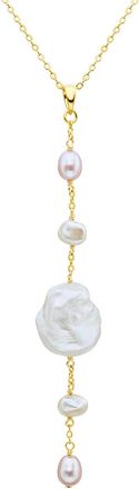 Valero Pearls Womens Sterling Silver Necklace - Gold - One Size