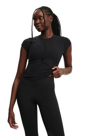 Cotton On Womens Active Curved Hem Baby Tee in Black at Nordstrom, Size Xx-Small