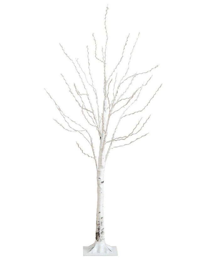 4ft Pre-Lit Artificial White Birch Tree with 240 Color Changing LED Lights