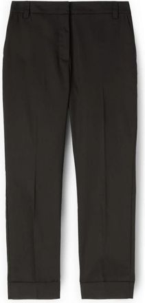 Motivi Cropped katoenmix broek - Dames - Vrijetijds broeken - Zwart - XS - Katoen - Broeken