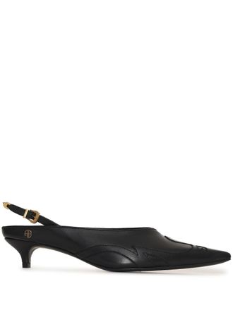 Anine Bing Rae leren slingback pumps - Zwart