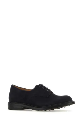 Trickers Mens Midnight Blue Suede Daniel Lace-Up Shoes Navy Scarpe Stringate