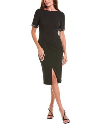 Aidan Mattox Beaded Cuff Sheath Dress