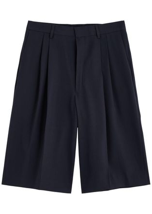 Dries Van Noten Panrom Wool Shorts - Navy - 46 (IT46 / S)