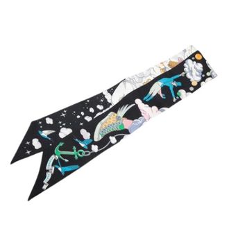 Herm&egrave;s Pre-owned Scarves, female, Black, Size: ONE SIZE Pre-owned Sur Mon Nuage Twilly