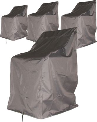Quick-Star 4 X Schutzh&uuml;lle Stuhlh&uuml;lle Stapelstuhl Dinnersessel Klappstuhl Sessel Schutzhaube Abdeckplane Grau