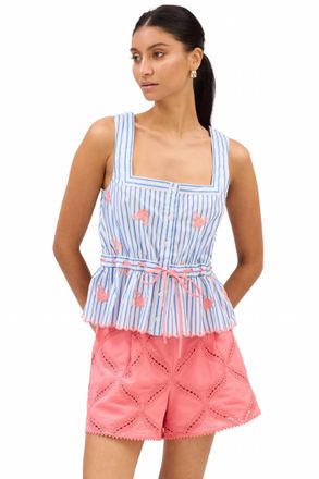 Allison Eyelet Tracy Shorts In Coral