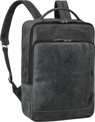 STILORD Emmanuel Real Leather Backpack Men & Women Large Rucksack Laptop Backpacks 15.6-16 Inch Vintage Daypack Uni Office Travel Bag Backpack with Laptop Com