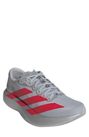 adidas Adizero Evo SL Running Shoe in Silver /Red/Iron at Nordstrom, Size 11.5