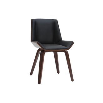 Miliboo Sedia di design nera e legno scuro MELKIOR
