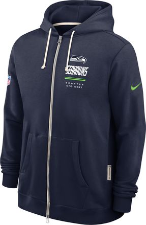 Nike Seattle Seahawks Sideline Standard Issue Nike Mens Dri-FIT NFL Full-Zip Hoodie in Blue | 03AV41S78-JK9