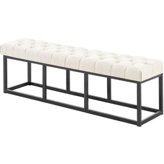 Clp Clp - Taburete Pie De Cama Amun Tela & Negro Crema 150 Cm