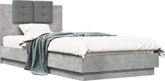 vidaXL Estructura De Cama Con Cabecero Gris Hormig&oacute;n 80 X 200 Cm Vidaxl