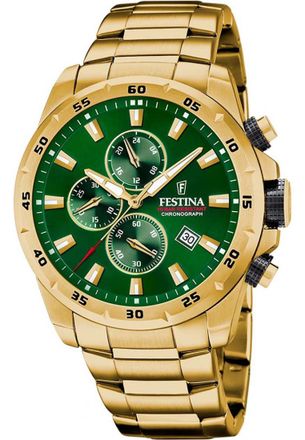 Festina F20541-3 Mens Timeless Chronograph Watch - Gold - One Size