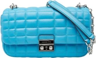 Michael Kors Pre-owned Cross Body Bags, female, Blue, Size: ONE SIZE Pre-owned Leather Shoulder Bag