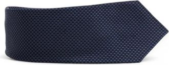 Kiton Gingham Check Zijden Stropdas - Heren - Stropdassen - Blauw - ONE Size - Accessoires