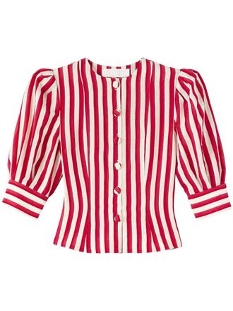 D'Estr&euml;e Paris Jasper striped blouse - Red