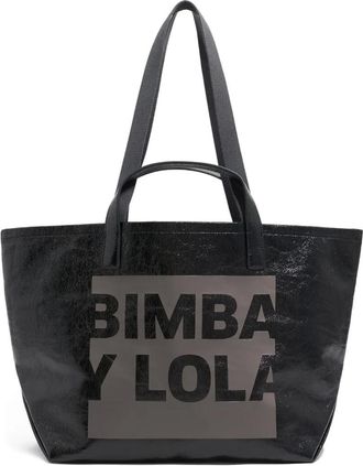 Bimba & Lola large logo-print tote bag - Black