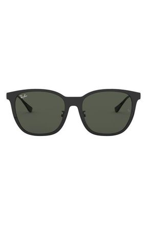 Ray-Ban 55mm Square Sunglasses in Black /Dark Green at Nordstrom