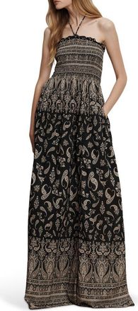 Veronica Beard Ayanna Paisley Halter Maxi Dress in Black Multi at Nordstrom, Size X-Small