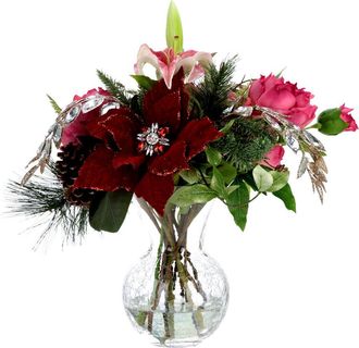 Mark Roberts Jeweled Poinsettia Flower Vase in Red at Nordstrom