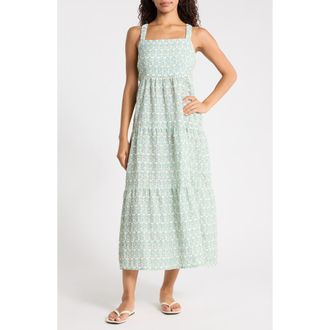 Marine Layer Alana Midi Sundress in Oliva Print at Nordstrom, Size X-Small