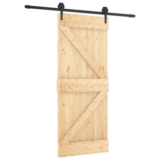 vidaXL Vidaxl - Puerta Corredera Con Herrajes Madera Maciza De Pino 85x210 Cm