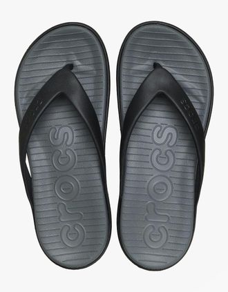 Crocs Mens Crocs COAST FLIP Mens Flip-flops Black/Slate Grey - Multi - Size: 11