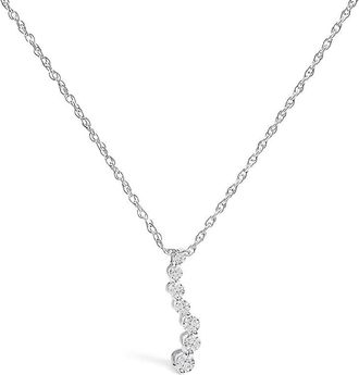 House of Brilliance 925 Sterling Silver 1/4 Cttw Lab Grown Diamond Journey Pendant Necklace - 18 Inches