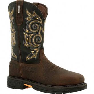 Georgia Boot Mens Carbo Tec Steel Toe Waterproof Pull On Work Boots - Medium In Brown
