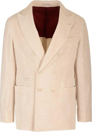 Brunello Cucinelli Deconstructed Jacket Giacche Beige-Uomo