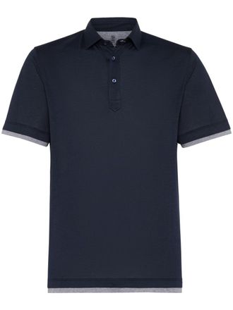 Brunello Cucinelli Polo a strati - Blu