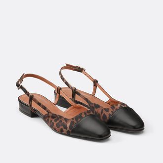 Jonak Leren slingback-ballerinas Dhapou