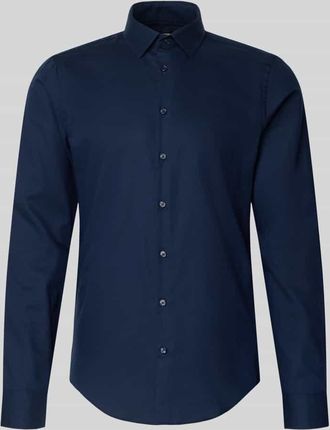 Jake*s Slim Fit Business Hemd aus Baumwolle mit Kentkragen in Marine, Größe 37/38