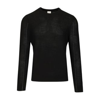 Paul Smith Truien & Vesten, Heren, Zwart, S, Wol, Merino Wol Trui met Ronde Hals
