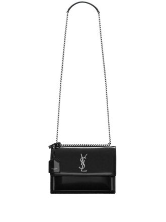 Saint Laurent Sunset schoudertas met logo - Zwart