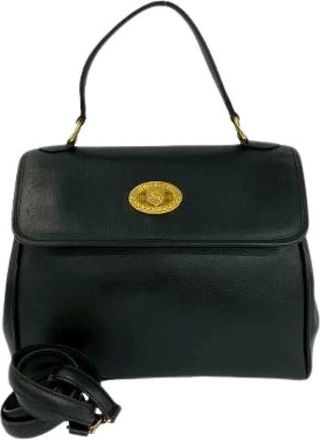 Burberry Pre-owned Handbags, female, Black, Size: ONE SIZE Pre-owned Leather 2way Bag