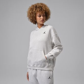 Nike Jordan Womens Jordan Brooklyn Fleece Pullover Hoodie in Brown | FV7071-051