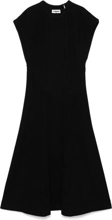 Jil Sander Abito midi a coste - Nero