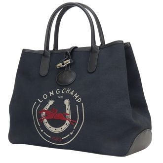 Longchamp Canvas Leather Handbag (Pre-Owned)