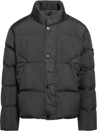 Stone Island Quilted Compass Jacket - Heren - Winterjassen - Grijs - S - Leer - Jassen