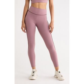 Zella Studio Luxe High Waist 7/8 Piped Leggings in Purple Shake at Nordstrom, Size X-Large