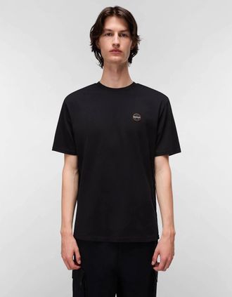 Napapijri Mens Napapijri Badge Mens Short Sleeve T-Shirt - Blue Marine 176 - Black - Size: 44