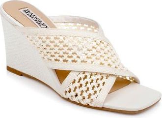 Badgley Mischka Xandria Wedge Sandal in Cream at Nordstrom, Size 7.5